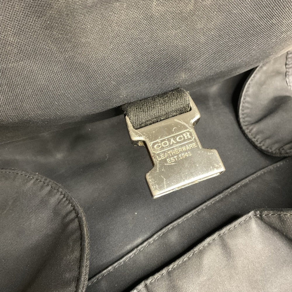 Coach Black Nylon Backpack Leather Trim Vintage - Picture 11 of 11